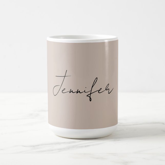 Calligraphy Elegant Plain Simple Namn Kaffemugg (Center)