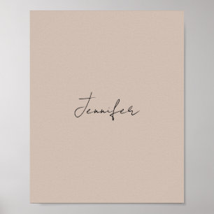 Calligraphy Elegant Plain Simple Namn Poster