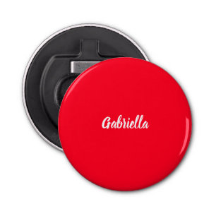 Calligraphy Elegant Red White Plain Simple Namn Flasköppnare