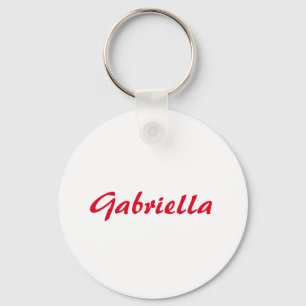 Calligraphy Elegant Red White Plain Simple Namn Nyckelring