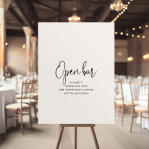 Calligraphy Elegant Script Bröllop Open Pub Sign Poster