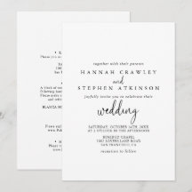 Calligraphy Elegant Script Front & Back Bröllop