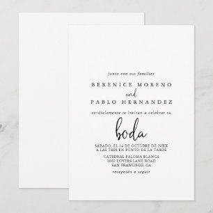 Calligraphy Elegant Script Spain Bröllop Inbjudningar