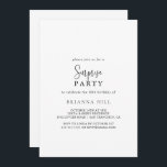 Calligraphy Elegant Script Surprise Party Inbjudningar<br><div class="desc">Den här kalligrafskribenten för elegant är en perfekt för en högtidlig födelsedag,  pension eller något överraskande party. Den enkla och elegant designen har skript av typen klassisk och finare i svart.</div>