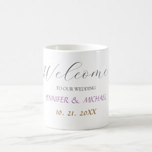 Calligraphy Elegant Välkommen Bröllop Kaffemugg