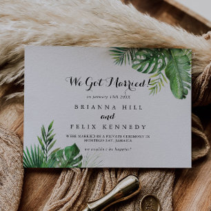 Calligraphy Elopement for Tropical Grönt Mål Meddelande