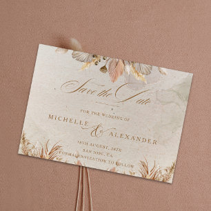 Calligraphy Fall Boho Bröllop spara datum Card Datumet