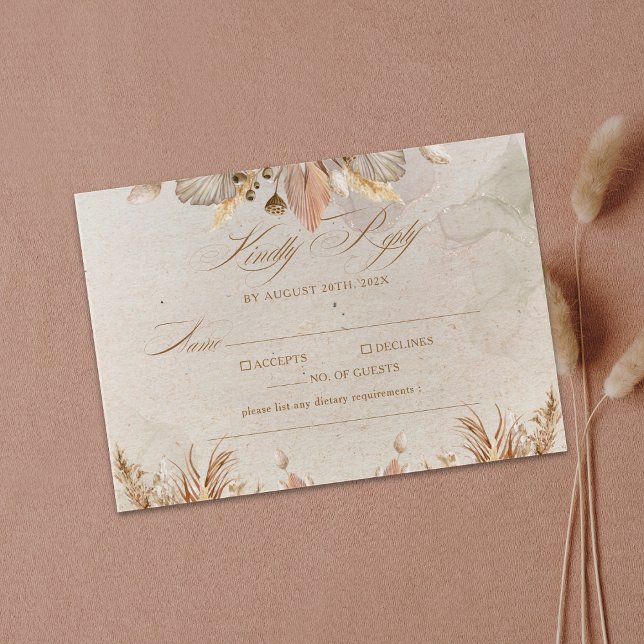 Calligraphy Fall Boho Script Bröllop OSA Kort (Skapare uppladdad)