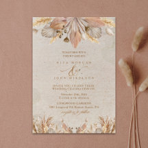 Calligraphy Fall Boho Script Wedding-inbjudan