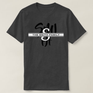 Calligraphy Family Reunion Monogram Grått T-Shirt