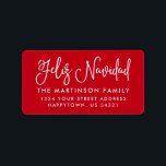 Calligraphy Feliz Navidad Red Adress Adressetikett<br><div class="desc">Modern Roligt Calligraphy Script Feliz Navidad Red Return-adressetikett</div>