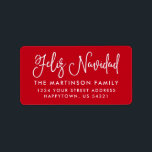 Calligraphy Feliz Navidad Red Adress Adressetikett<br><div class="desc">Modern Roligt Calligraphy Script Feliz Navidad Red Return-adressetikett</div>