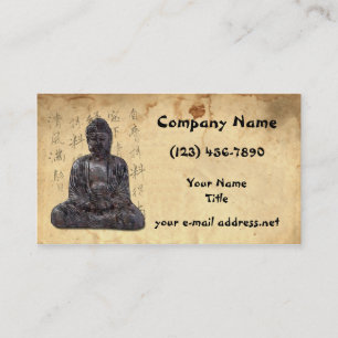 Calligraphy för asiat för Buddha åldraspapper Visitkort