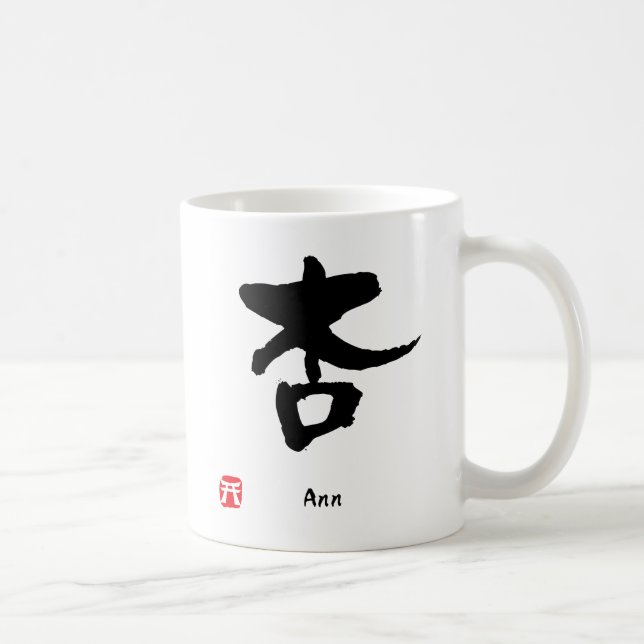 Calligraphy för Kanji för Ann namnpersonlig Kaffemugg (Höger)
