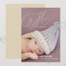 Calligraphy Fullt Photo Baby Birth Notice