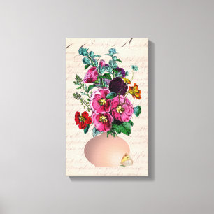 Calligraphy Garden Bouquet Canvastryck