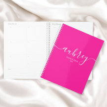 Calligraphy Girly Modern Rosa Planner
