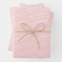 Calligraphy God jul Family Pastel Rosa