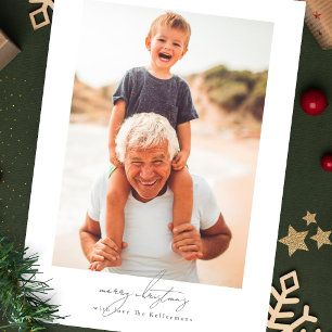 calligraphy god jul Fotokollage för familjen Julkort