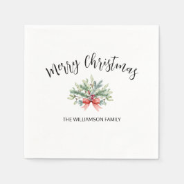 Calligraphy God jul Greenery Family Napkin Pappersservett