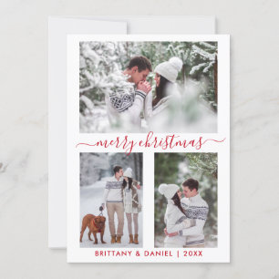 Calligraphy God jul par 3 Photo Red Julkort