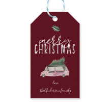 Calligraphy God jul Van & träd holly red