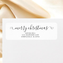 Calligraphy God jul White Returadress Etikett