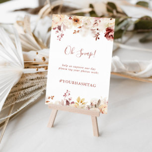Calligraphy Gracnice Blommigt Bröllop Oh Snap Sign Poster