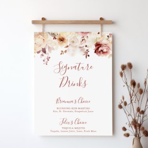 Calligraphy Gracnice Blommigt Namnteckning Drinks  Poster