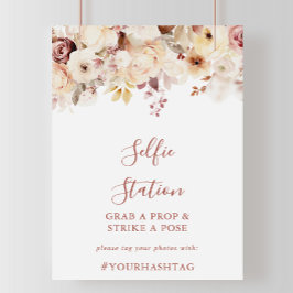 Calligraphy Gracnice Blommigt Selfie Station-tecke Poster