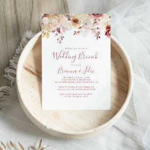 Calligraphy Gracresh Blommigt Bröllop Brunch Inbjudningar