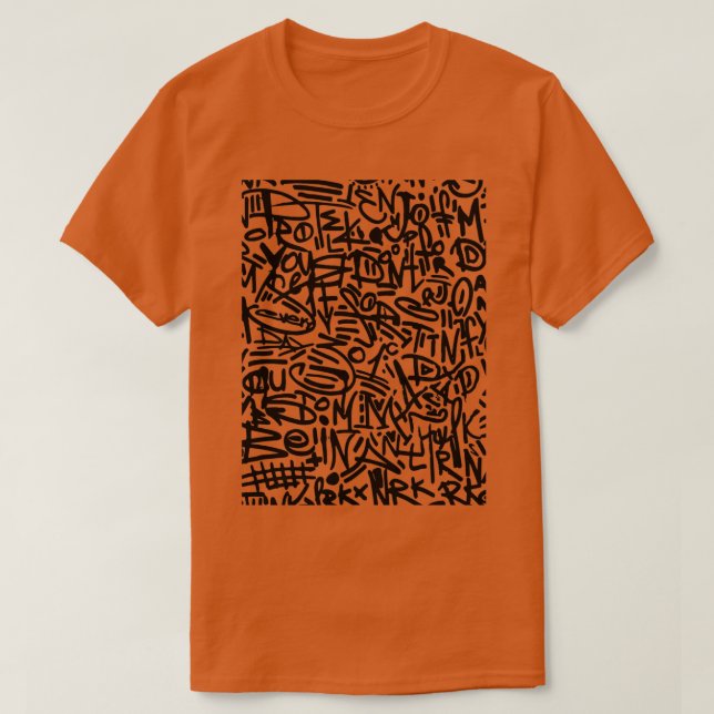 Calligraphy Graffiti Street Art Urban Mönster T Shirt (Design framsida)