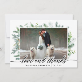 Calligraphy Greenery Gräs Kärlek Tack Bröllop Kort