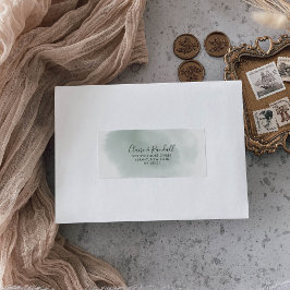 Calligraphy Grönt and White OSA Address Label Adressetikett