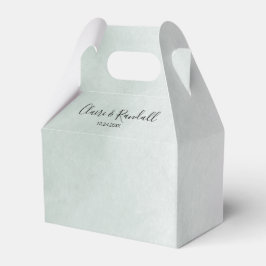 Calligraphy Grönt and White Wedor Favor Box Presentaskar