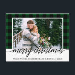 Calligraphy Grönt Play par Photo jul Vykort<br><div class="desc">Modern Calligraphy Script-Grönt Play par Photo Julvykort</div>