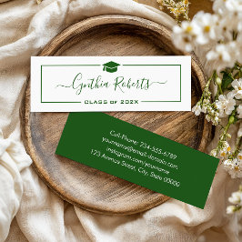 Calligraphy Grönt Script Student Studenten Mini Visitkort