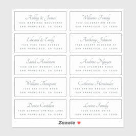 Calligraphy Guest Adressetiketters ORDER ON 8" ell Klistermärken