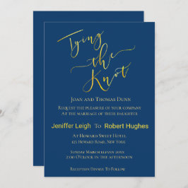 Calligraphy Guld Gifter sig Foil Bröllop Inbjudningar