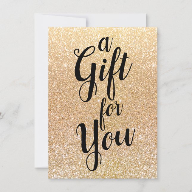 Calligraphy Guld Glitter Gift Certificate (Framsida)