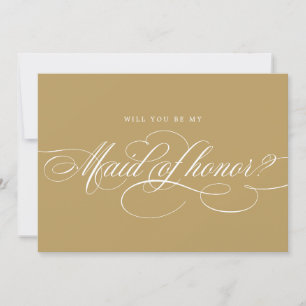 Calligraphy Guld kommer att vara min Maid of honor Inbjudningar