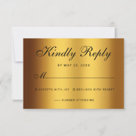 Calligraphy Guld, Luxury Black Gräns Bröllop OSA Kort
