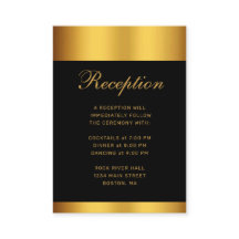 Calligraphy Guld, Luxury Black Gräns Bröllop