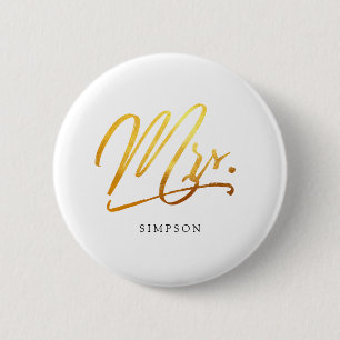 Calligraphy Guld Mrs elegant Knapp
