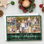 Calligraphy Heart 5 Photo Jul Grönt Play Julkort<br><div class="desc">Modern Calligraphy Heart-skript 5 Photo Family Photo Collage God jul Card - Grönt Play</div>