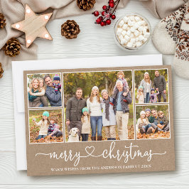 Calligraphy Heart 5 Photo Kraft God jul Julkort