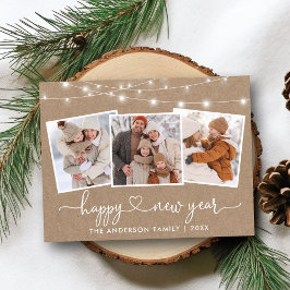 Calligraphy Heart Ljus Kraft nyår 3 foto Vykort