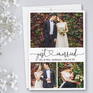 Calligraphy Heart Ny gifta 3 Foton Bröllop Meddelande