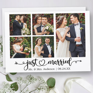 Calligraphy Heart Ny gifta 5 Foton Bröllop Meddelande