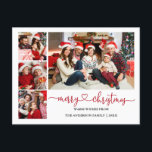 Calligraphy Heart Red jul 4 Photo Helgdag Vykort<br><div class="desc">Modern Calligraphy Heart Script God jul 4 Photo Helgdag Postcard - Red</div>